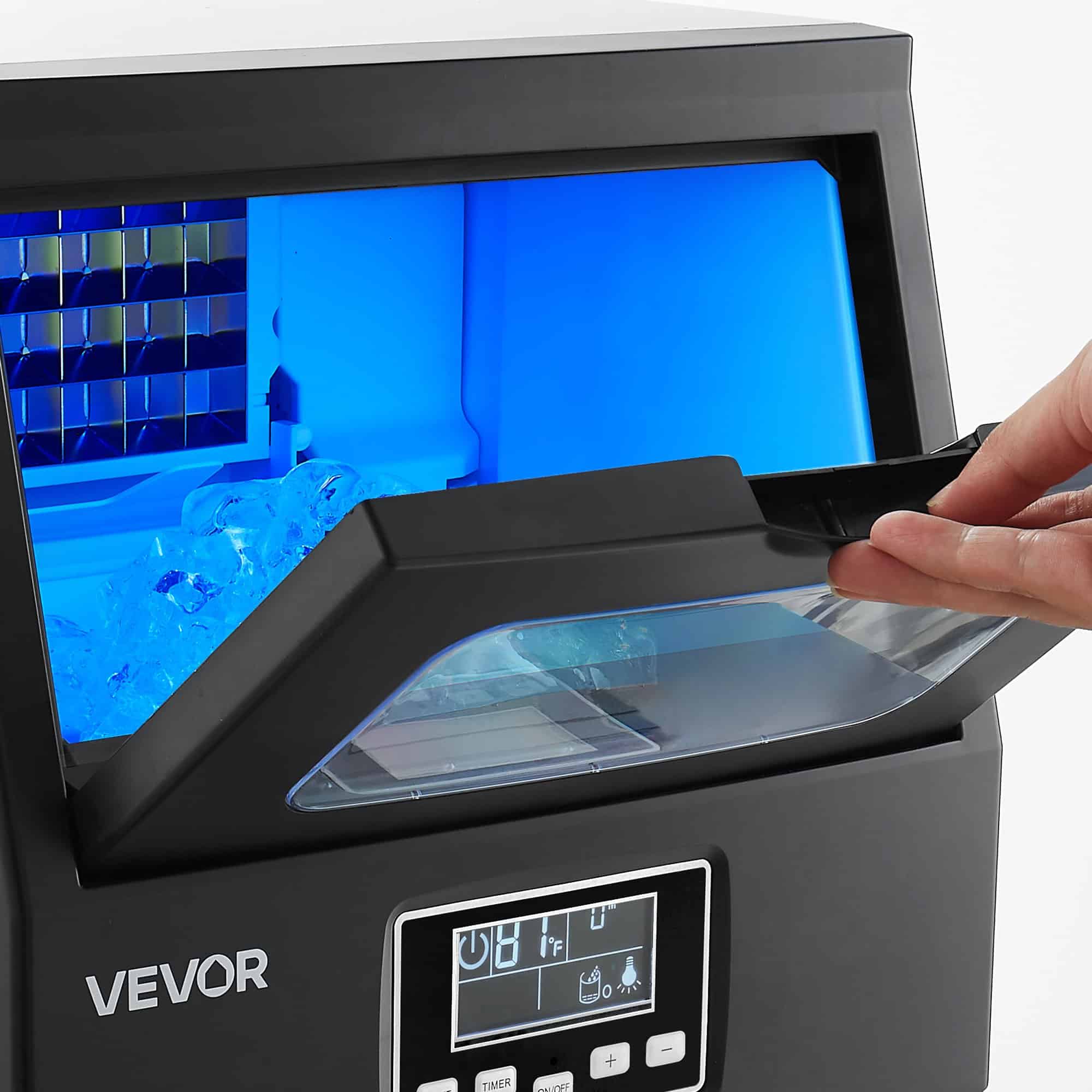 VEVOR Commercial Ice Maker, 40.8kg/24h Output, 5.4kg Storage, 32 Cubes/Cycle, Stainless Steel, LED Display, Self-Cleaning — изображение 12