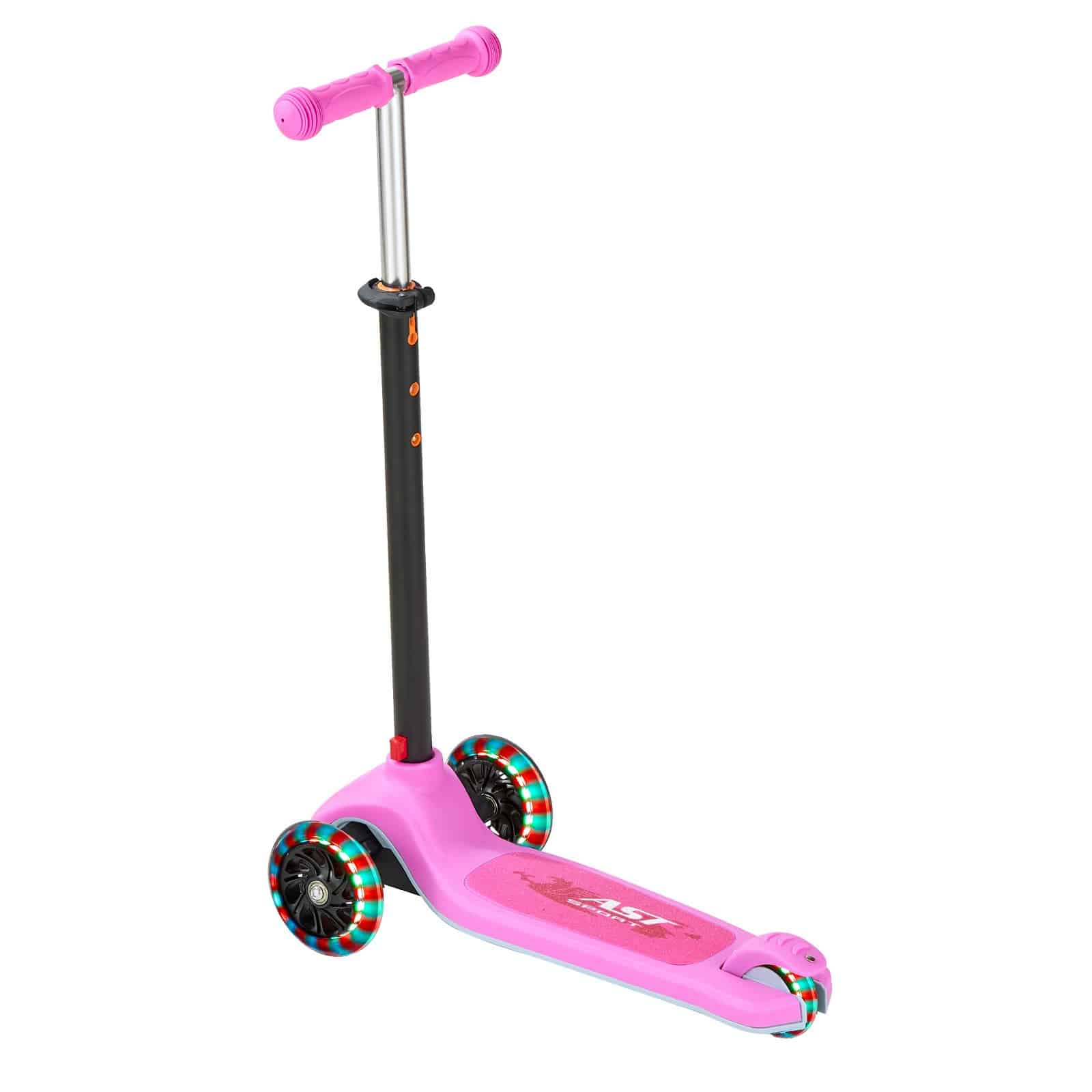 VEVOR 3-Wheel Kick Scooter for Kids Age 3+, Adjustable Height, Light-Up Wheels, Up to 75 kg, Anti-Slip Deck, Pink - Pilt 11