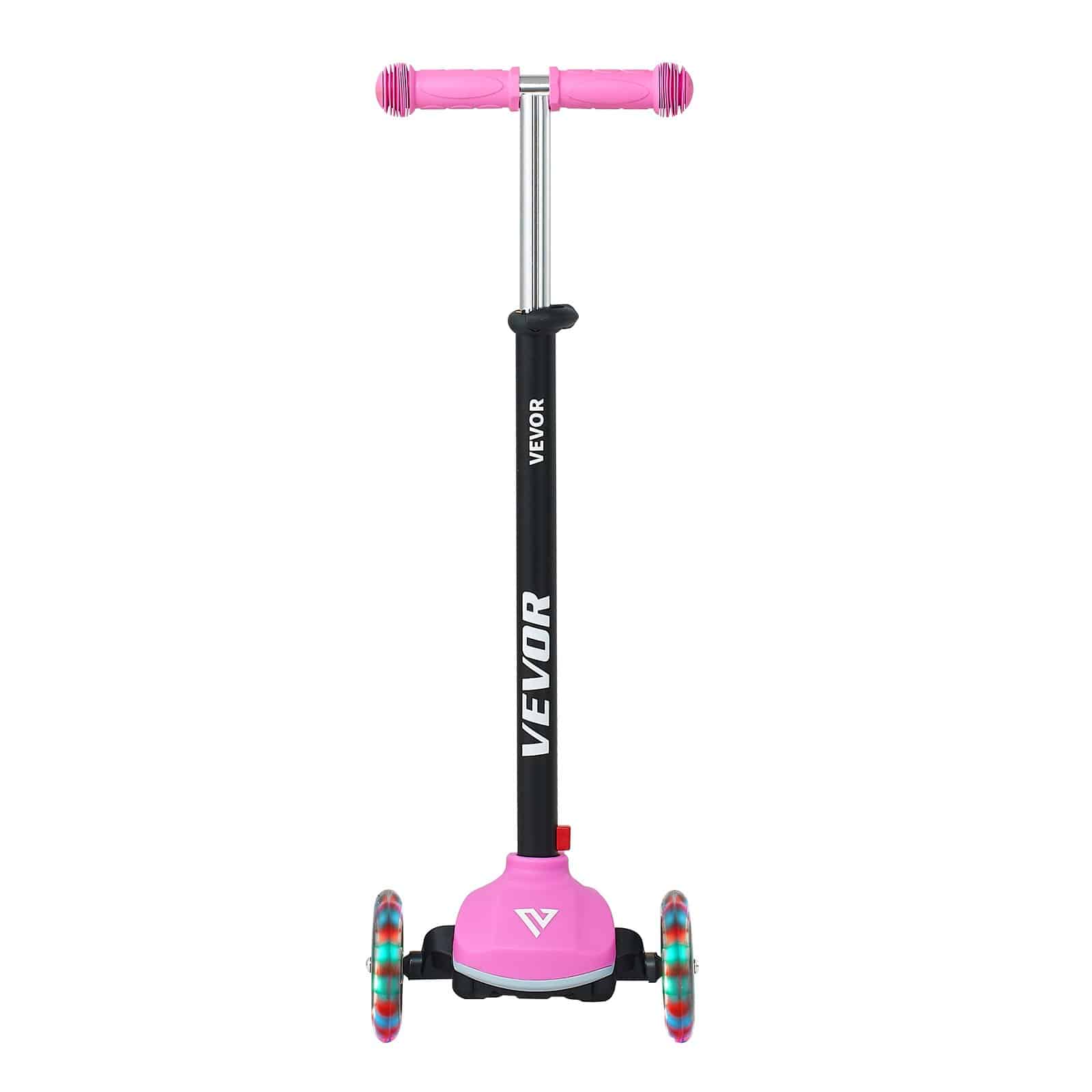 VEVOR 3-Wheel Kick Scooter for Kids Age 3+, Adjustable Height, Light-Up Wheels, Up to 75 kg, Anti-Slip Deck, Pink - Pilt 12