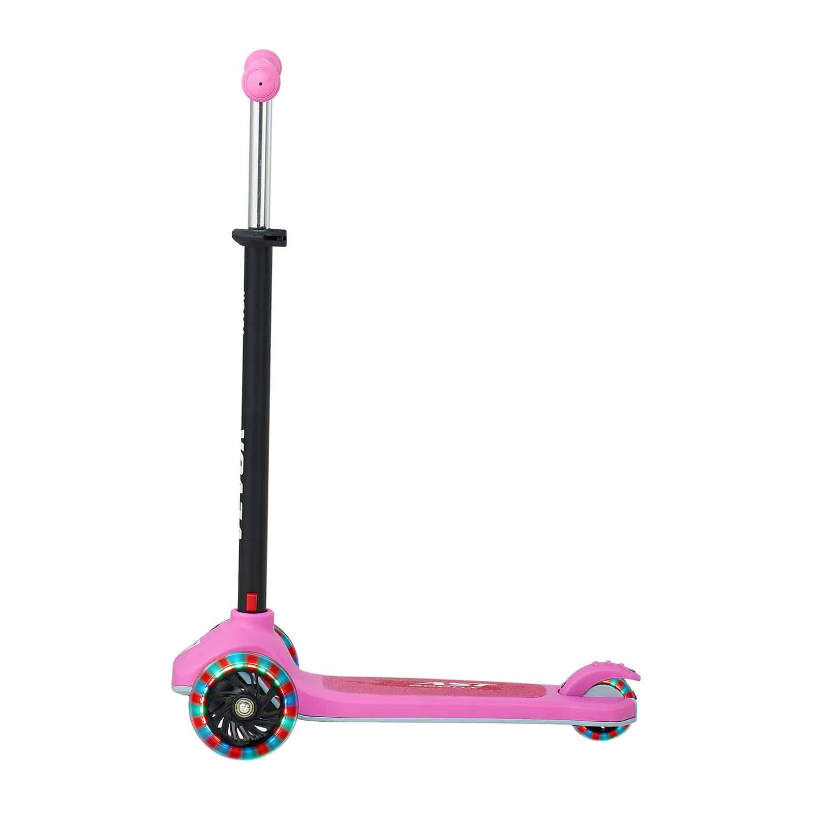 VEVOR 3-Wheel Kick Scooter for Kids Age 3+, Adjustable Height, Light-Up Wheels, Up to 75 kg, Anti-Slip Deck, Pink - Pilt 9
