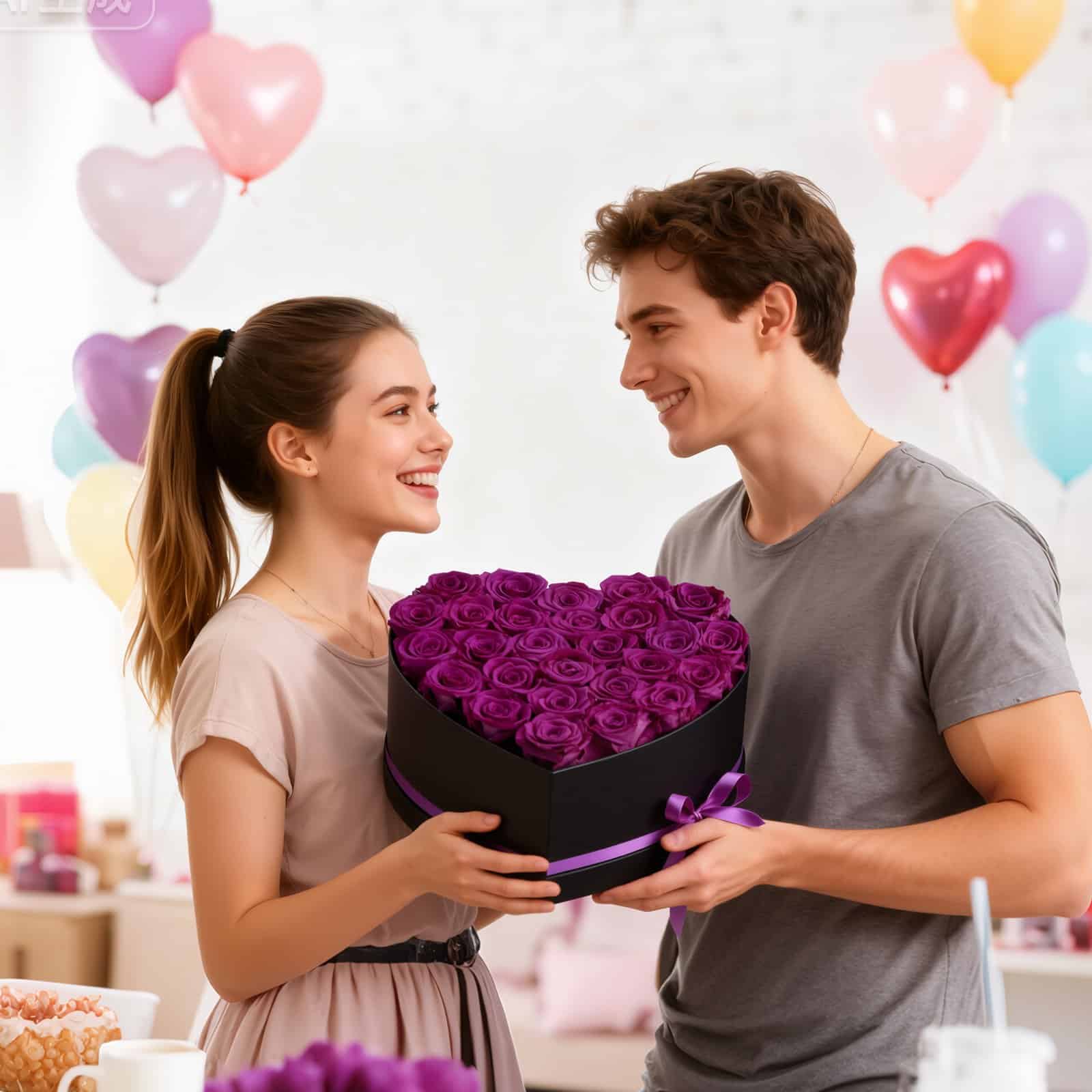 VEVOR Preserved Roses, 27 Eternal Purple Roses in Heart Box, Long-Lasting Gift for Women, Anniversary, Birthday, Valentine's Day — изображение 8