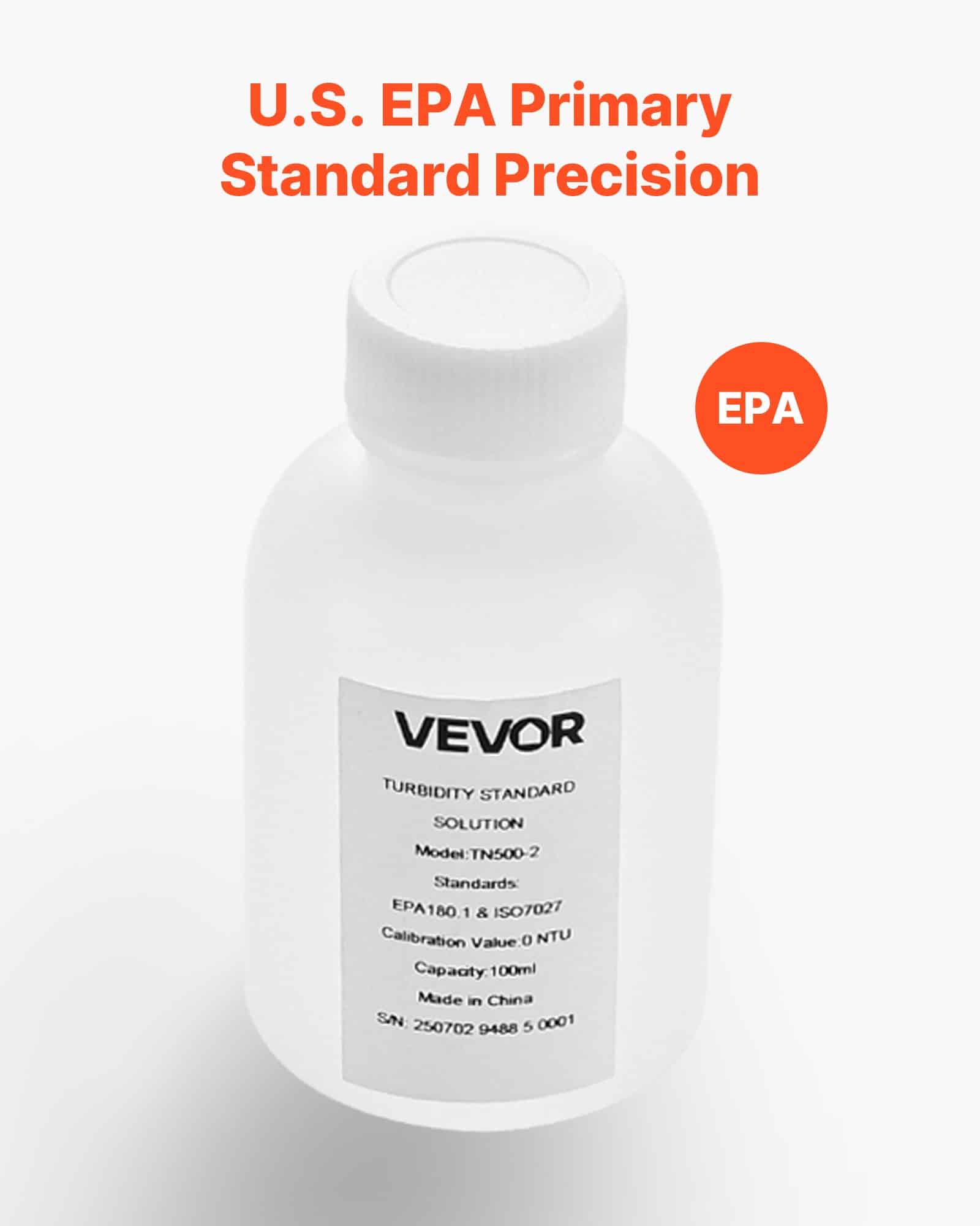 VEVOR 0 NTU Turbidity Calibration Solution, 100ml, EPA Approved, Zero-Drift, Lab-Grade Standard for Turbidity Meter Calibration — изображение 3