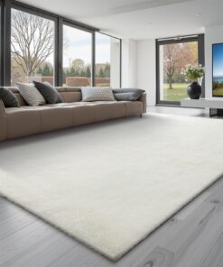 VEVOR Мягкий белый ковёр 2.44x3.05м – Нескользящий, не линяющий, для гостиной и спальни