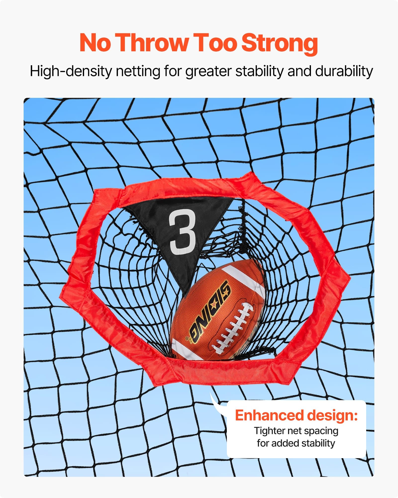 VEVOR 213x213 cm Football Throwing Trainer Net with 5 Targets, Durable Knotless Mesh, Portable Case Included - Image 5