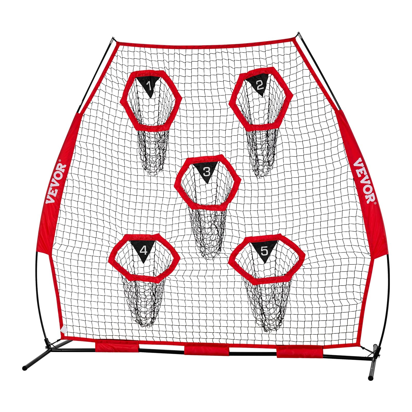 VEVOR 213x213 cm Football Throwing Trainer Net with 5 Targets, Durable Knotless Mesh, Portable Case Included - Image 10