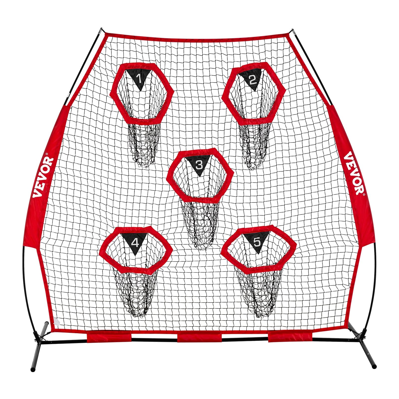 VEVOR 213x213 cm Football Throwing Trainer Net with 5 Targets, Durable Knotless Mesh, Portable Case Included - Image 11