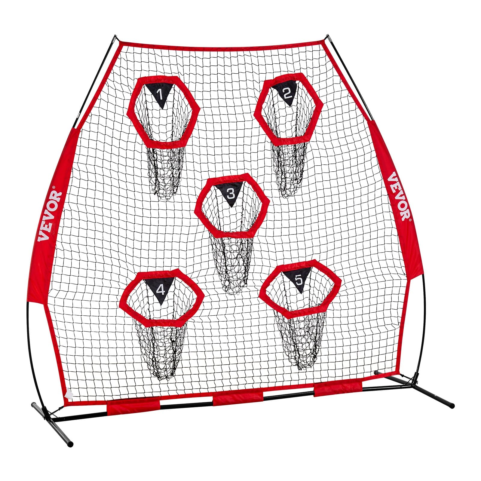 VEVOR 213x213 cm Football Throwing Trainer Net with 5 Targets, Durable Knotless Mesh, Portable Case Included - Image 12