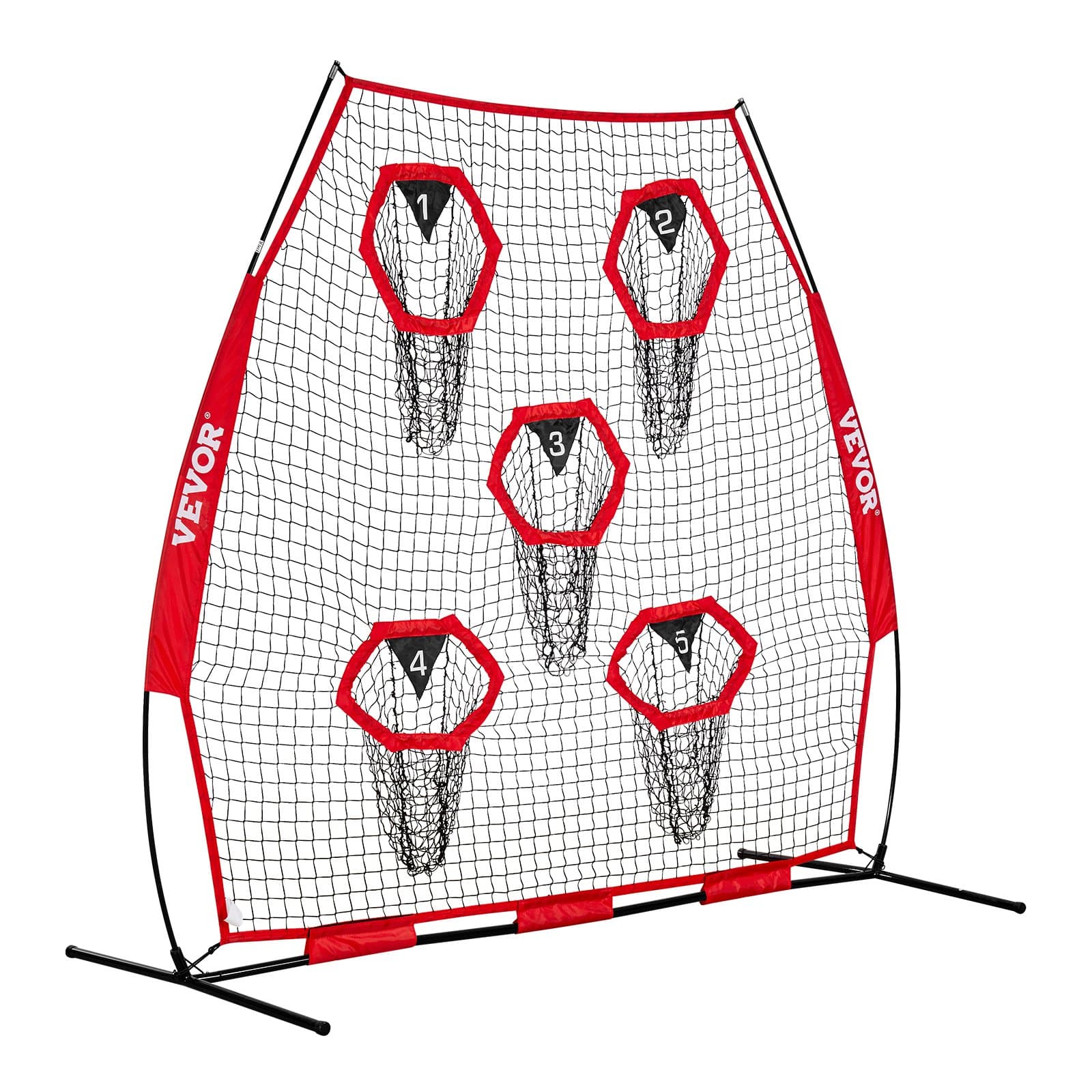 VEVOR 213x213 cm Football Throwing Trainer Net with 5 Targets, Durable Knotless Mesh, Portable Case Included - Image 9