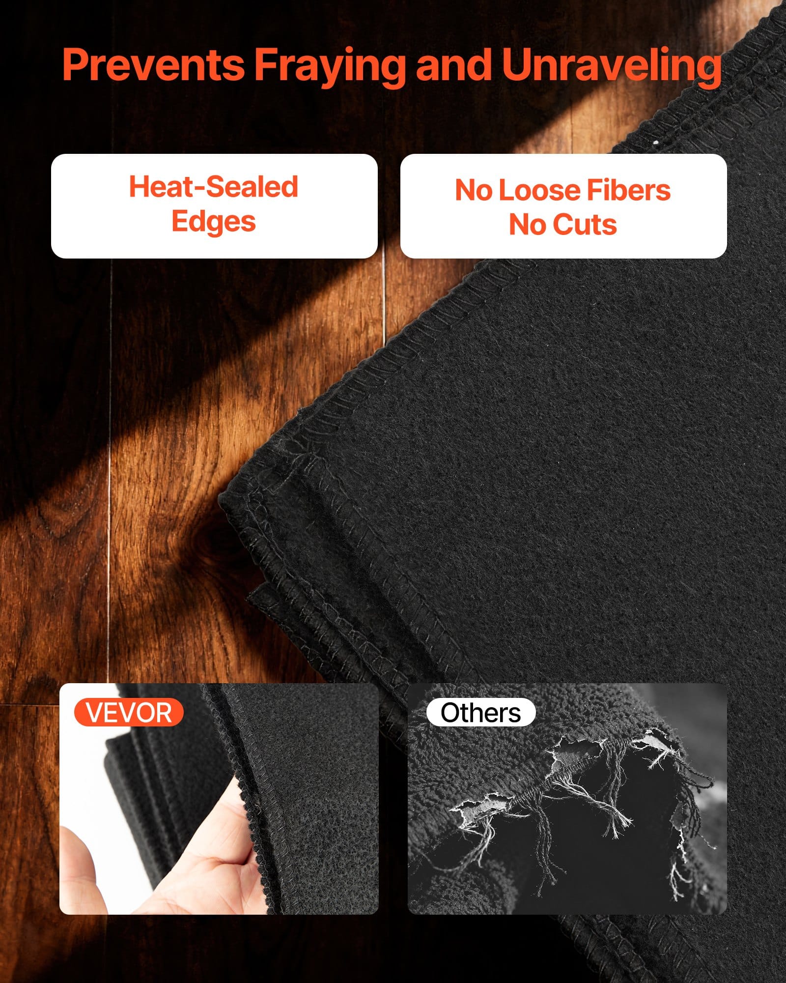 VEVOR 2-Pack Carbon Felt Welding Blankets 508x914mm, Fireproof Heat-Resistant Insulation Mats, 3.5mm Thick, Up to 982°C — attēls 5