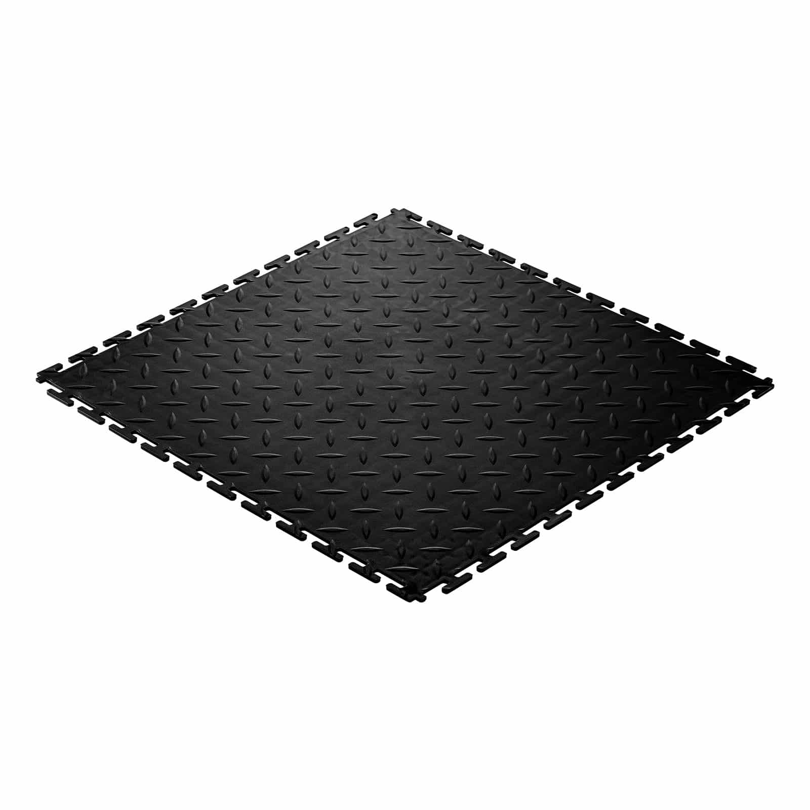 VEVOR Interlocking PVC Garage Floor Tiles 8-Pack, 513x513x5mm, Slip-Resistant Diamond Plate, Heavy-Duty, Black, 2.1 m² — изображение 9