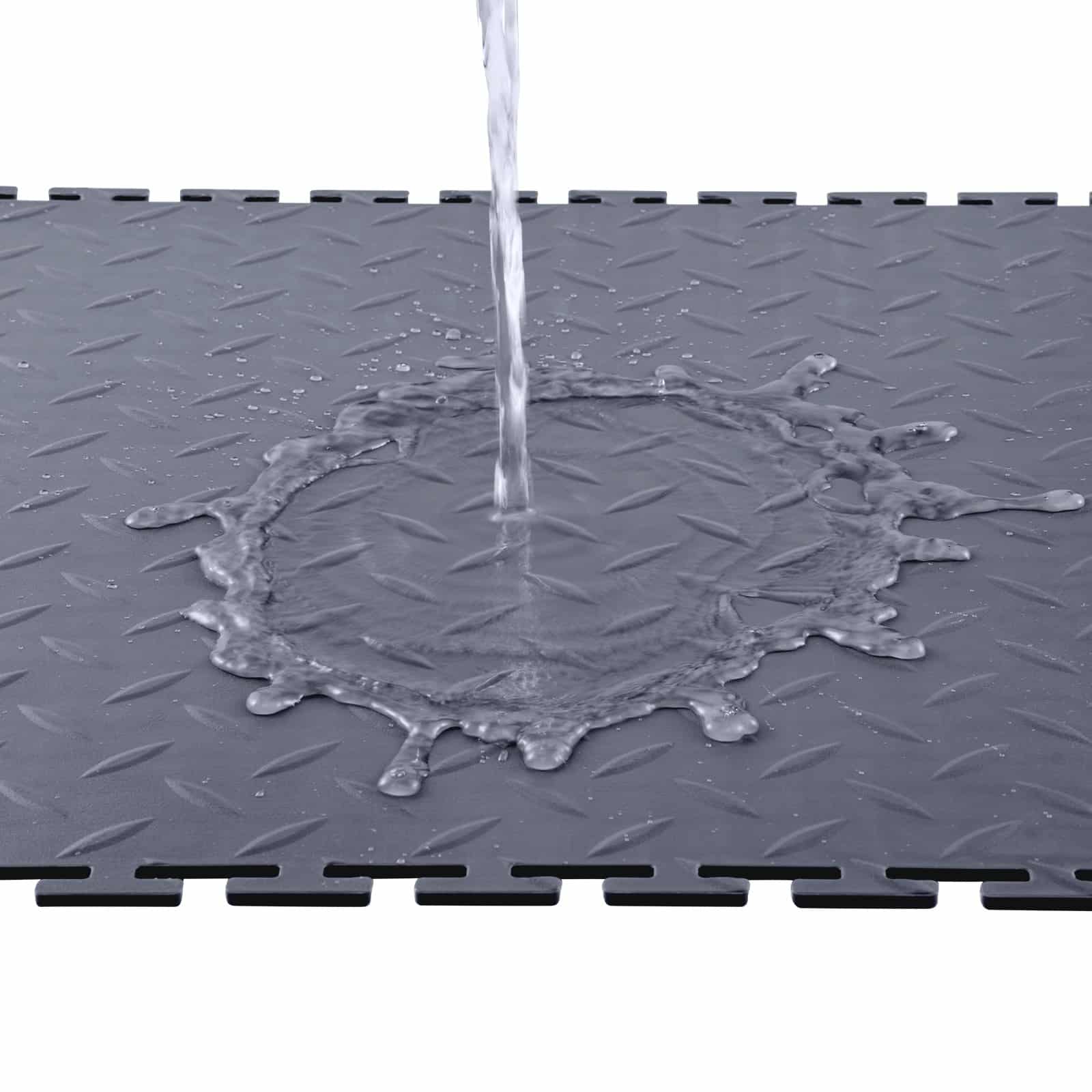 VEVOR 8-Pack Interlocking PVC Garage Floor Tiles, 513x513x5 mm, Slip-Resistant Diamond Plate Mats, Graphite Gray, 2.1 m² — изображение 11