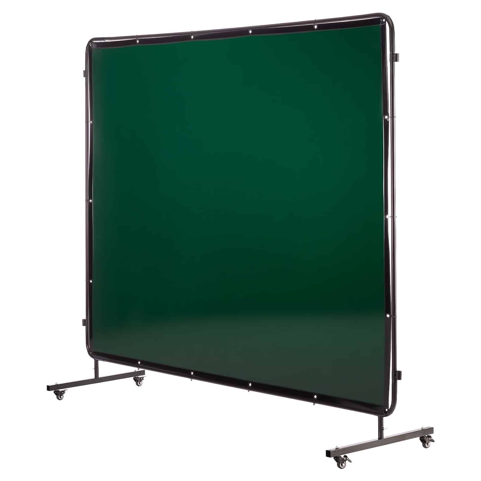 VEVOR 3-Panel Welding Screen with Frame, 1.74×2.34m Flame-Resistant Vinyl Curtain, UV Protected, 12 Wheels, Dark Green - Pilt 9