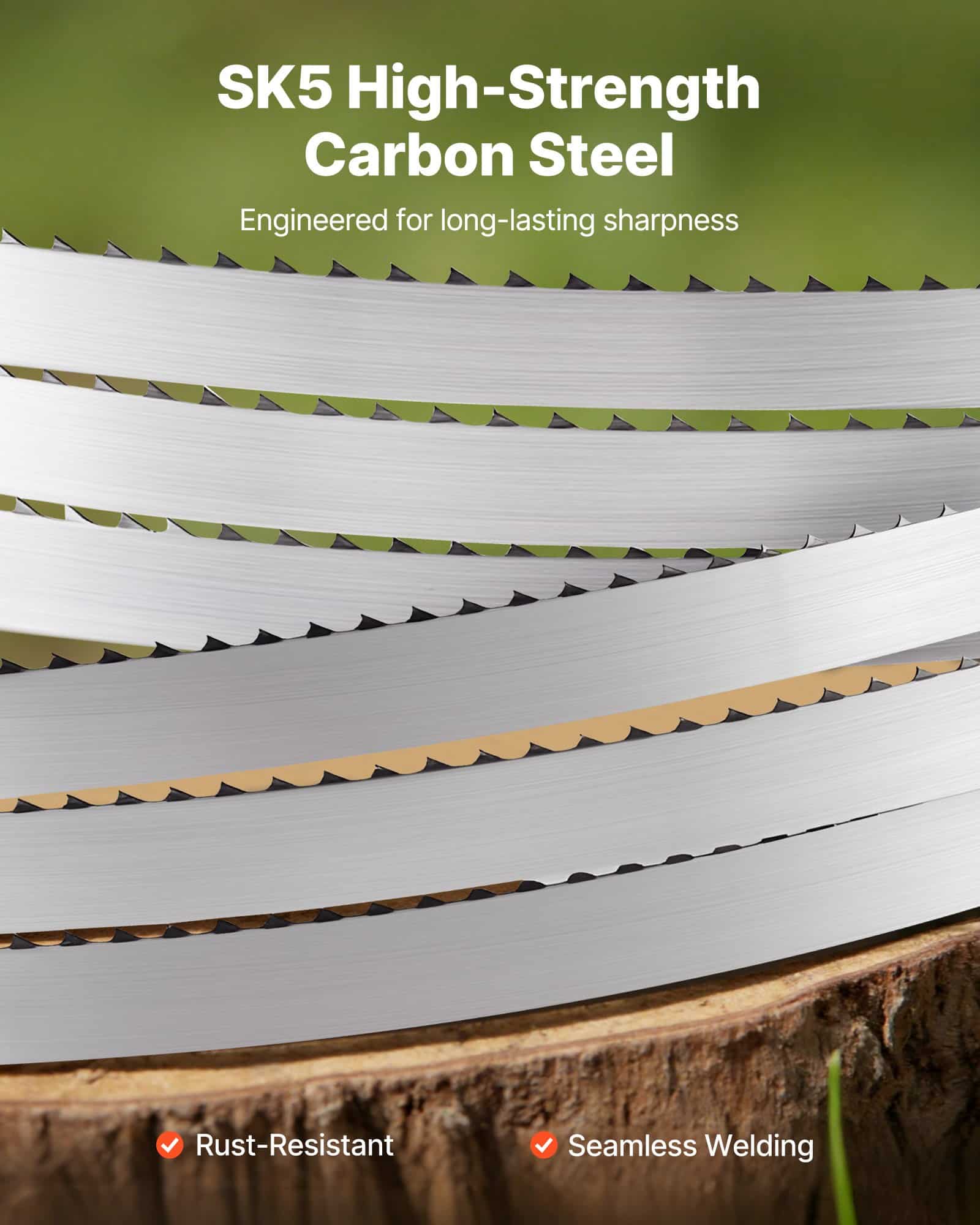 VEVOR 3810mm Bandsaw Blade, 4 TPI, 18 HRC SK5 Carbon Steel, 19mm Wide, Fits Major Woodworking Saws, 1 Pack - Image 2