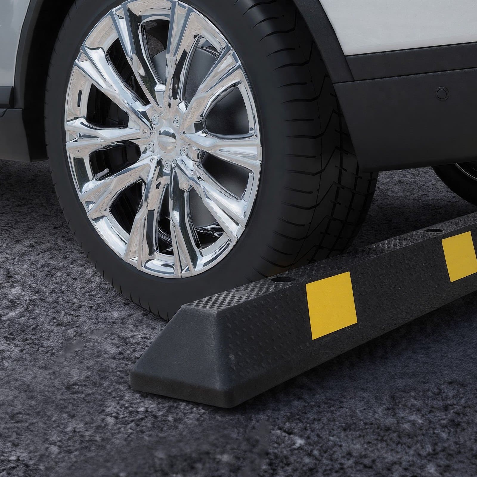 VEVOR 1840 mm Heavy-Duty Rubber Parking Stopper with Reflective Strips for Cars, Vans, Trucks, RVs – Garage Floor Curb Block - Image 8
