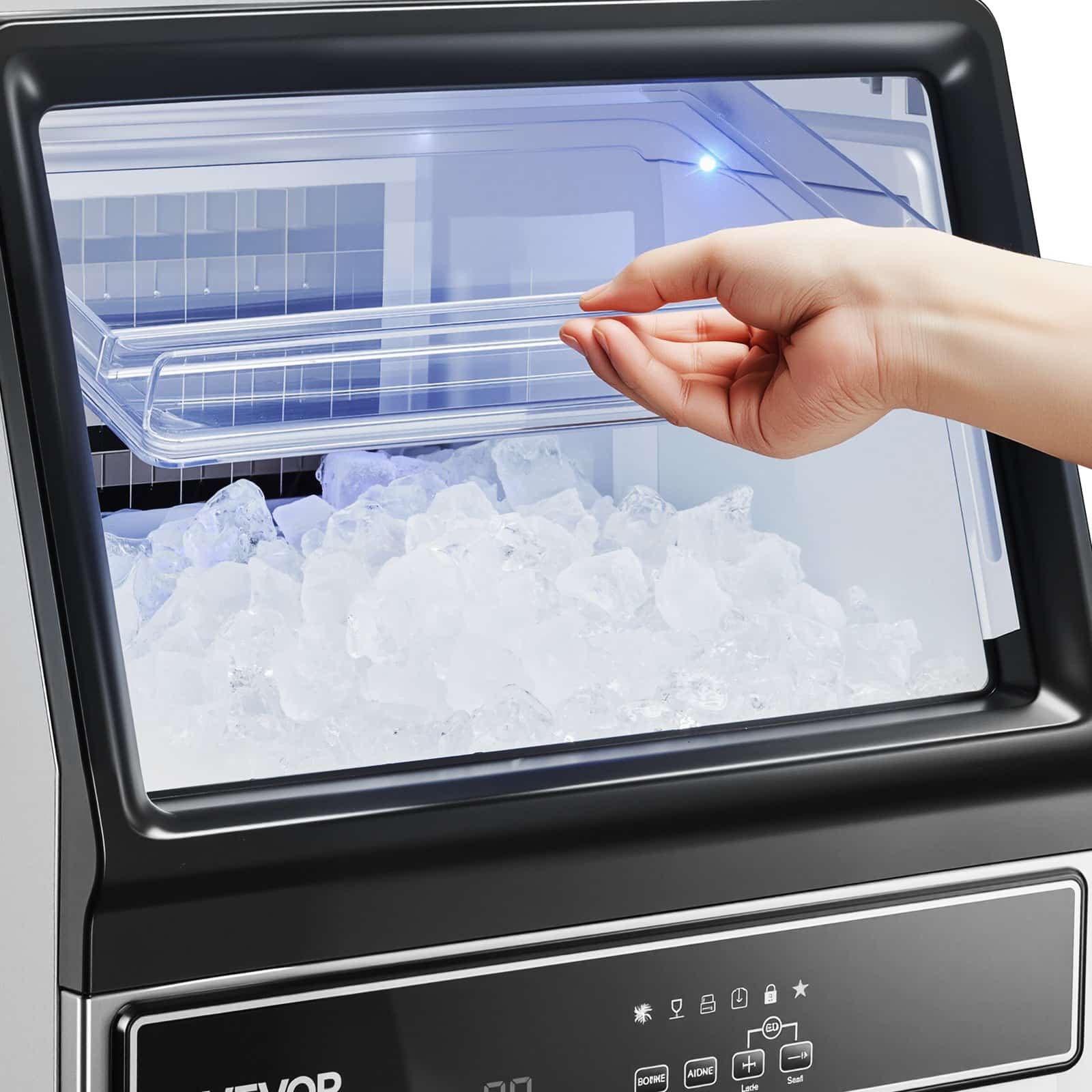 VEVOR Commercial Ice Maker 59kg/24h, 15kg Storage, 45 Cubes/Cycle, Stainless Steel Undercounter Ice Machine with LED & Self-Cleaning — изображение 12