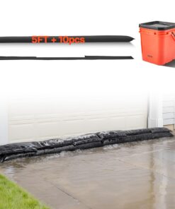 VEVOR plūdu barjera 10 gab., 1530x210 mm atkārtoti lietojami ūdens aktivizēti smilšu maisi ar spaini plūdu aizsardzībai