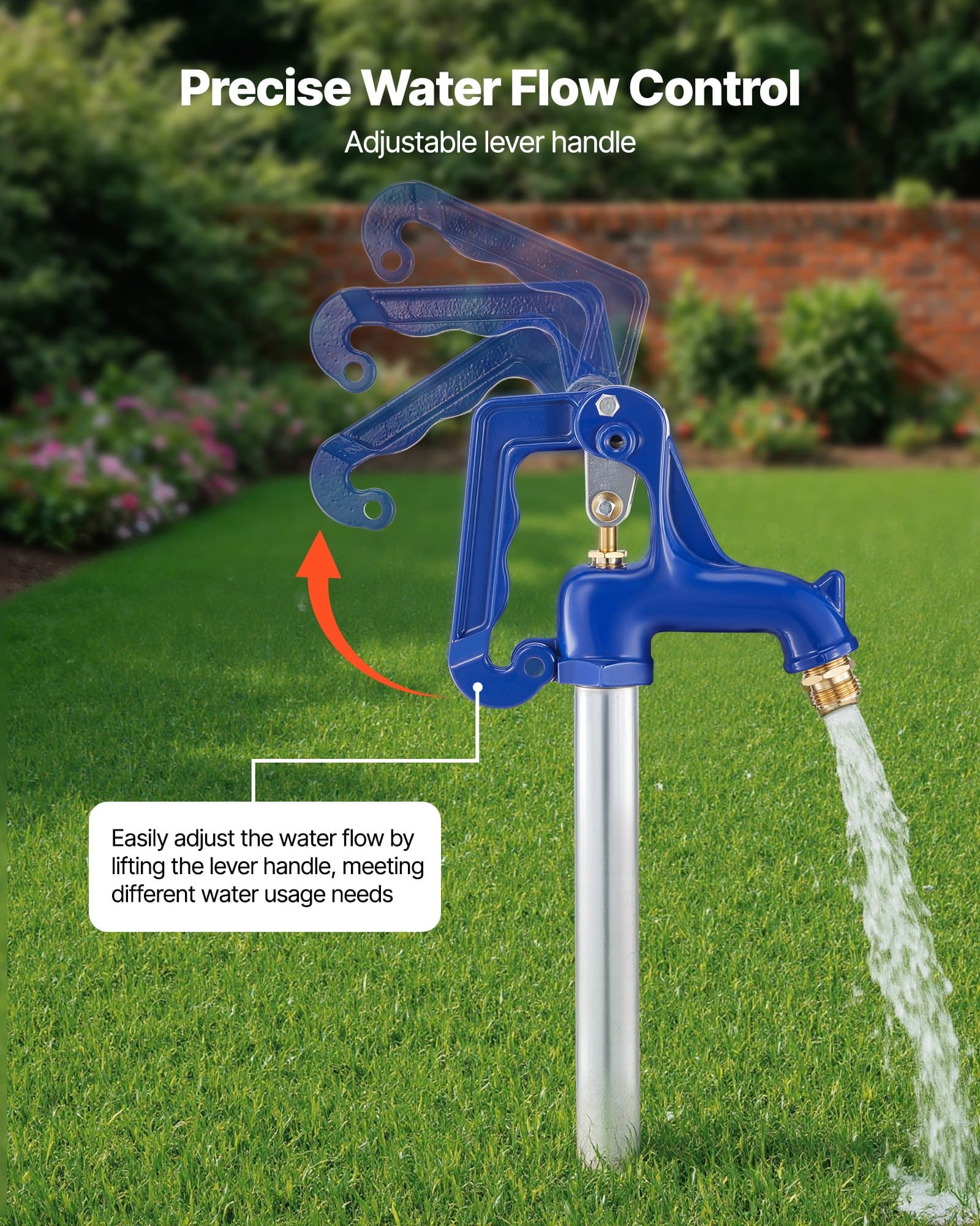 VEVOR 1280mm Frost-Proof Yard Hydrant with 609.6mm Bury Depth, G 3/4" Hose Coupling, Outdoor Faucet for Garden & Farm Use - Pilt 2