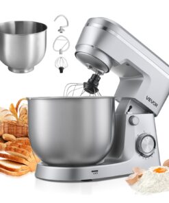 VEVOR 1500W Stand Mixer with 4.2L & 5.7L Stainless Steel Bowls, 10-Speed Tilt-Head, Dough Hook, Beater & Whisk