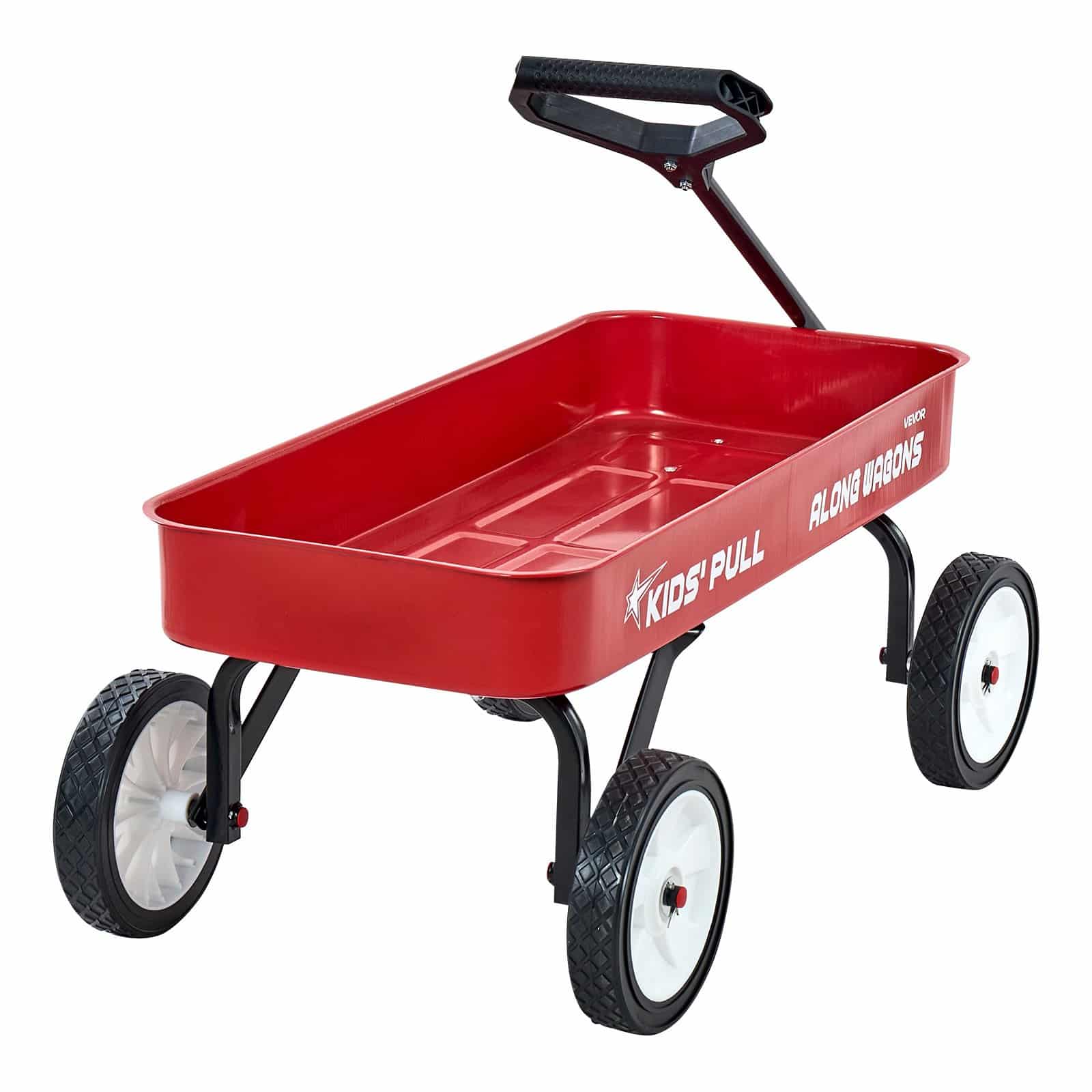 VEVOR Kids Pull-Along Wagon, 101 cm Red Utility Cart, 80 kg Load, All-Terrain Wheels, for Garden, Beach, Camping & Gifts — изображение 10