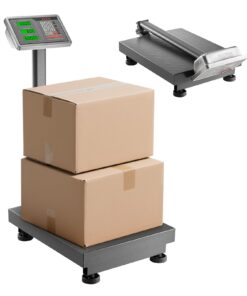 VEVOR Digital Platform Scale, 300kg Capacity, 50g Accuracy, Floor Scale with Tare, Price Calc, AC/DC Power, for Shipping & Luggage