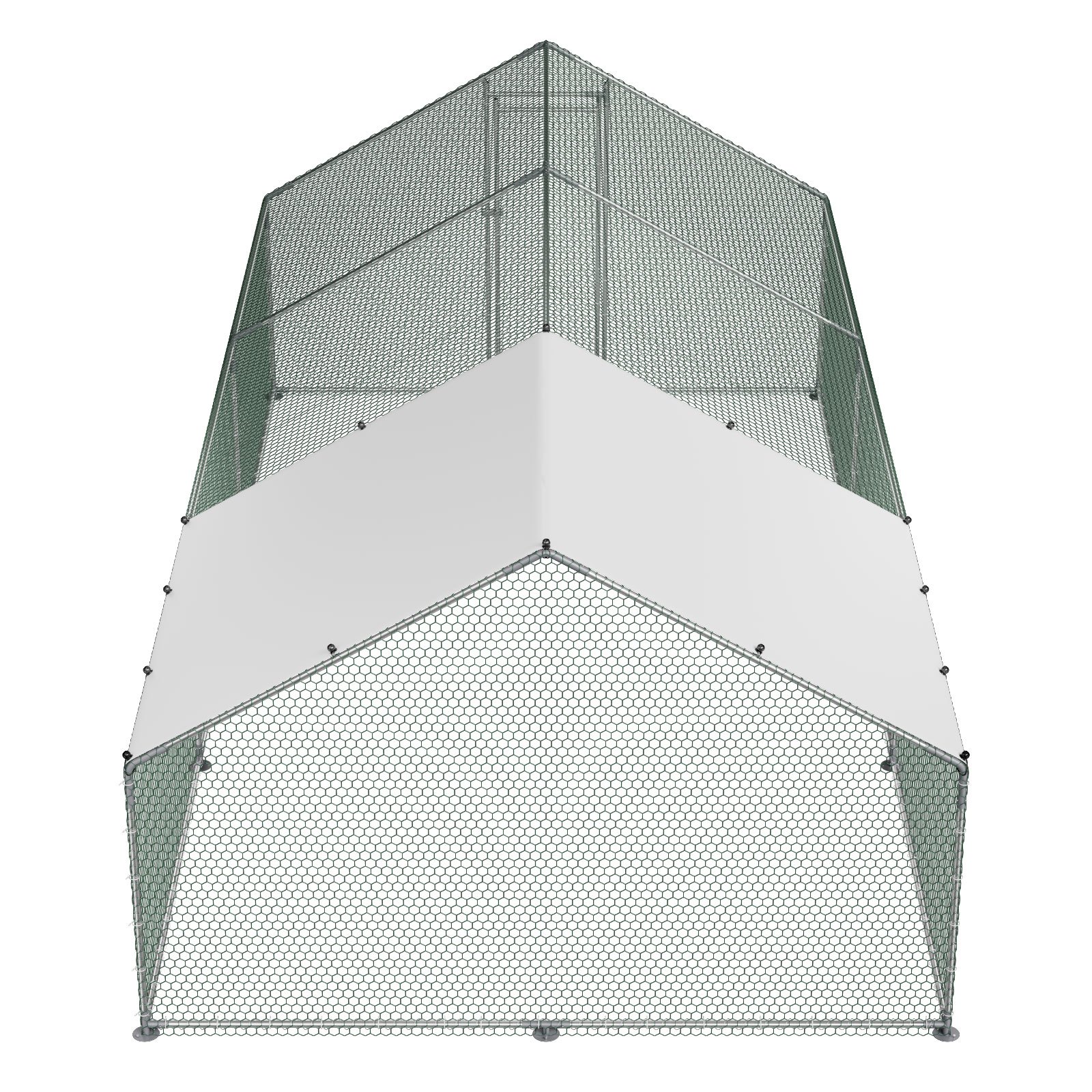 VEVOR Large Walk-in Metal Chicken Coop 3x6x2 m with Cover & Lock, Outdoor Poultry Pen for Chickens, Ducks, Rabbits - Weatherproof - Pilt 12