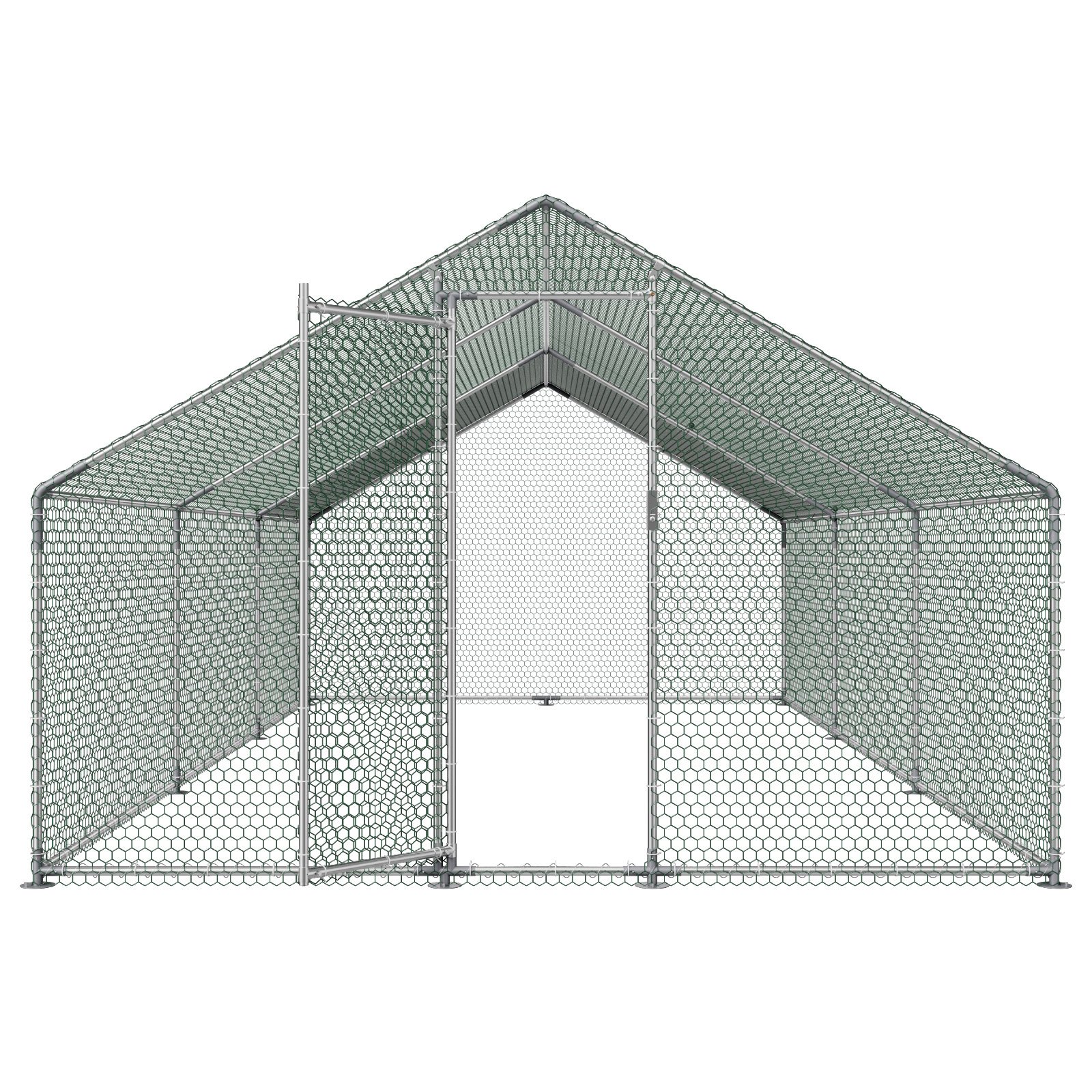 VEVOR Large Walk-in Metal Chicken Coop 3x6x2 m with Cover & Lock, Outdoor Poultry Pen for Chickens, Ducks, Rabbits - Weatherproof - Pilt 9
