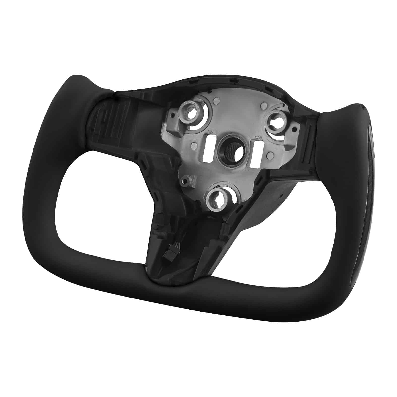 Heated Carbon Fiber Steering Wheel for Tesla Model 3 (2016–2023), D-Shape, Leather Grip, Flat-Bottom, Black - Зображення 10