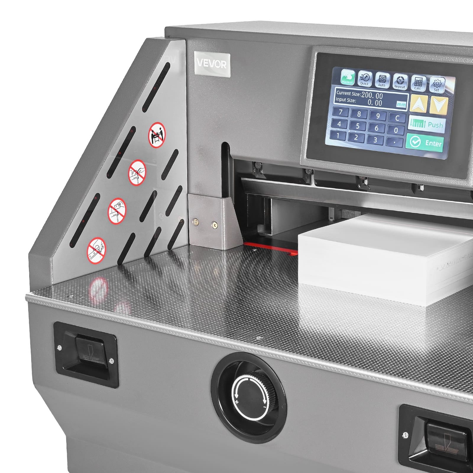 VEVOR Electric Paper Cutter, 457 mm Width, 58 mm Thickness, Programmable Guillotine Trimmer with Infrared & Spare Blade — Attēls 12