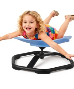 VEVOR Sensorais grozāmais krēsls bērniem, ziloņu forma, 100 kg ietilpība, neslīdoša pamatne, vērpšanas rotaļlieta līdzsvaram un fokusam, zila