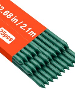 VEVOR 25-Pack Металлические садовые колья с полиэтиленовым покрытием диаметром 2100 мм для альпинистских растений, поддержки томатов и овощей с нескользящими шишками