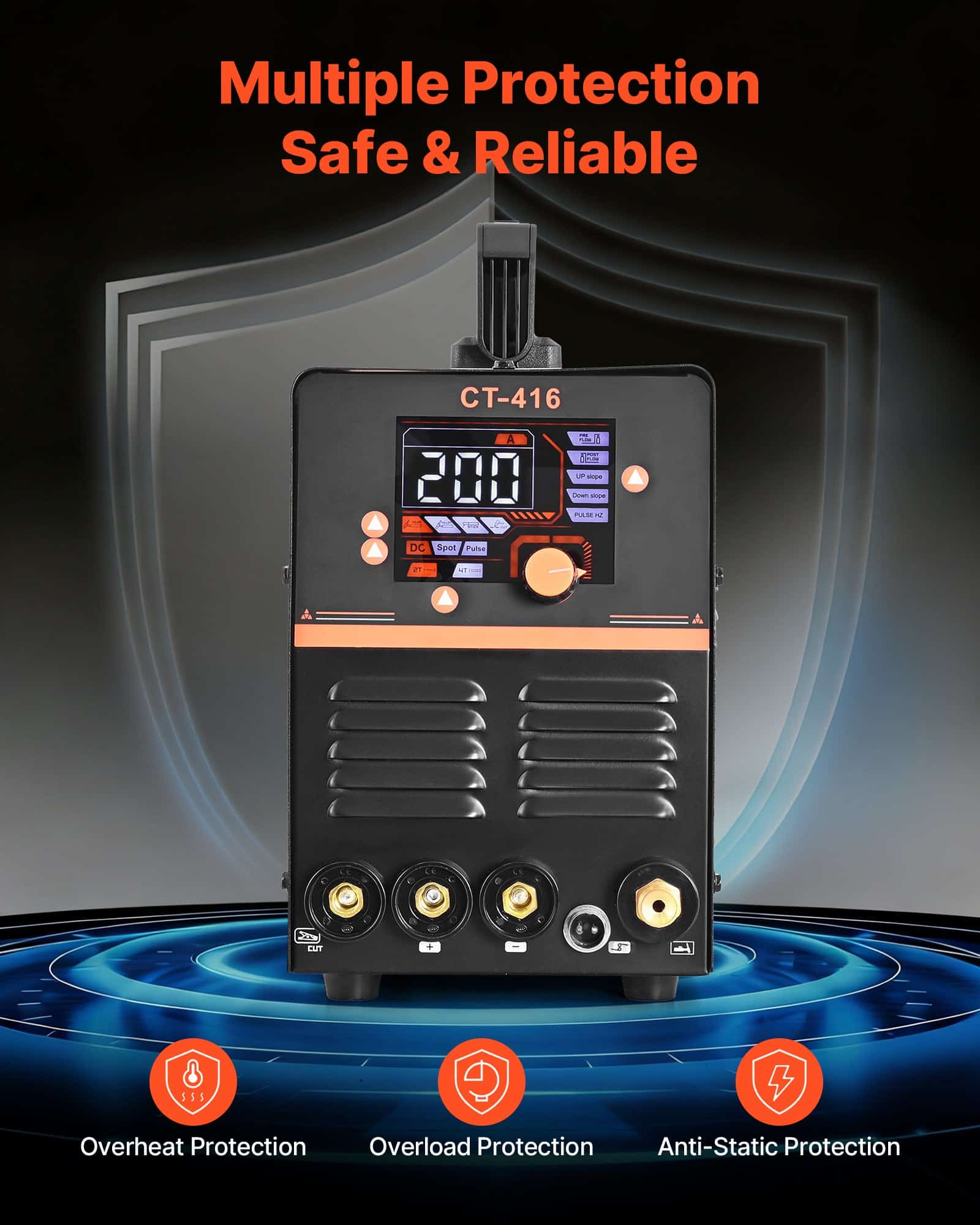 VEVOR 3-in-1 Plasma Cutter Welder Combo 220V – 50A Plasma Cutter & 200A TIG/MMA Welder with LED Display, for Metalwork — attēls 4