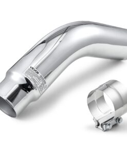 VEVOR Chrome Elbow Exhaust Tip, 101.6mm Inlet, 127mm Outlet, 584mm Length, High-Temp Resistant with Clamp for Cars & Trucks