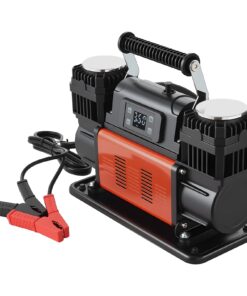 VEVOR 12V lieljaudas divu cilindru gaisa kompresors 300L/min 10,3 bar ar automātisko apturēšanu un LCD, pārnēsājamu riepu piepūšēju automašīnu SUV kravas automašīnai RV
