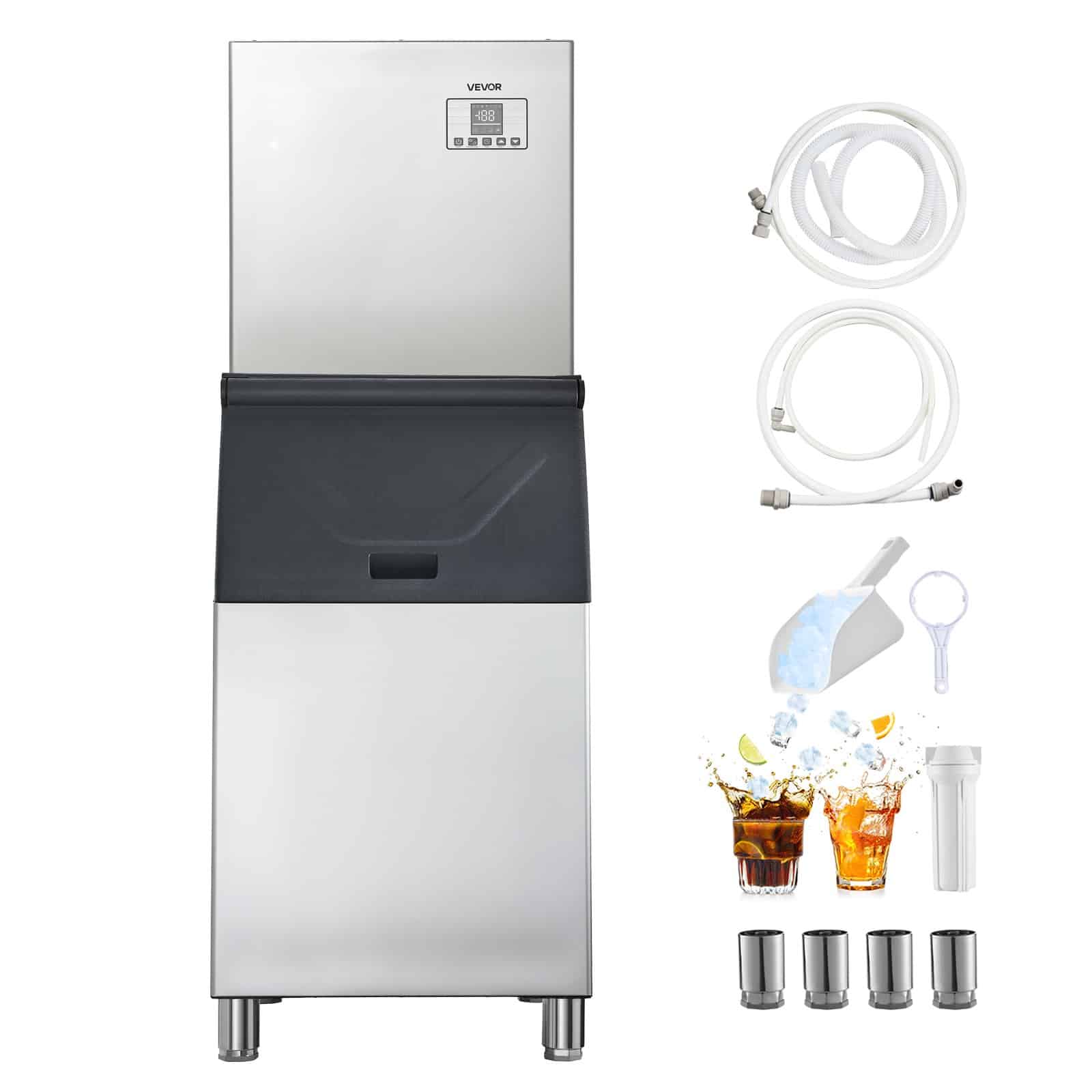 VEVOR Commercial Ice Maker 181kg/24h with 136kg Storage Bin, Auto Clean, Touchscreen Control for Bar, Cafe, Restaurant Use — изображение 9