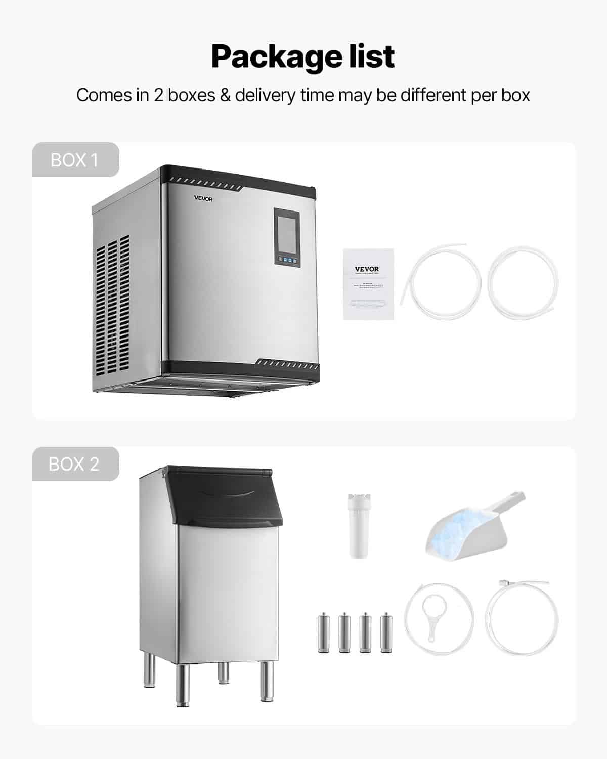 VEVOR Commercial Ice Maker 136kg/24h with 136kg Storage Bin, Self-Cleaning, Touchscreen Control for Bar, Café, Restaurant — изображение 7