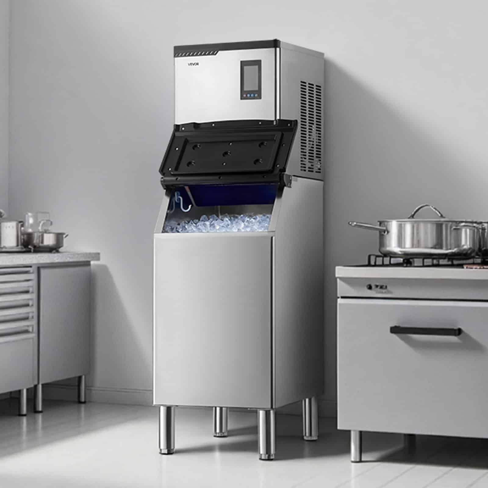 VEVOR Commercial Ice Maker 136kg/24h with 136kg Storage Bin, Self-Cleaning, Touchscreen Control for Bar, Café, Restaurant — изображение 8