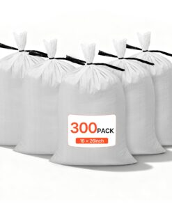 VEVOR 300 Пустые мешки из песка 40x66 см, емкость 22,6 кг, полипропиленовые мешки, устойчивые к ультрафиолетовому излучению и разрыву, с завязками для защиты от наводнений