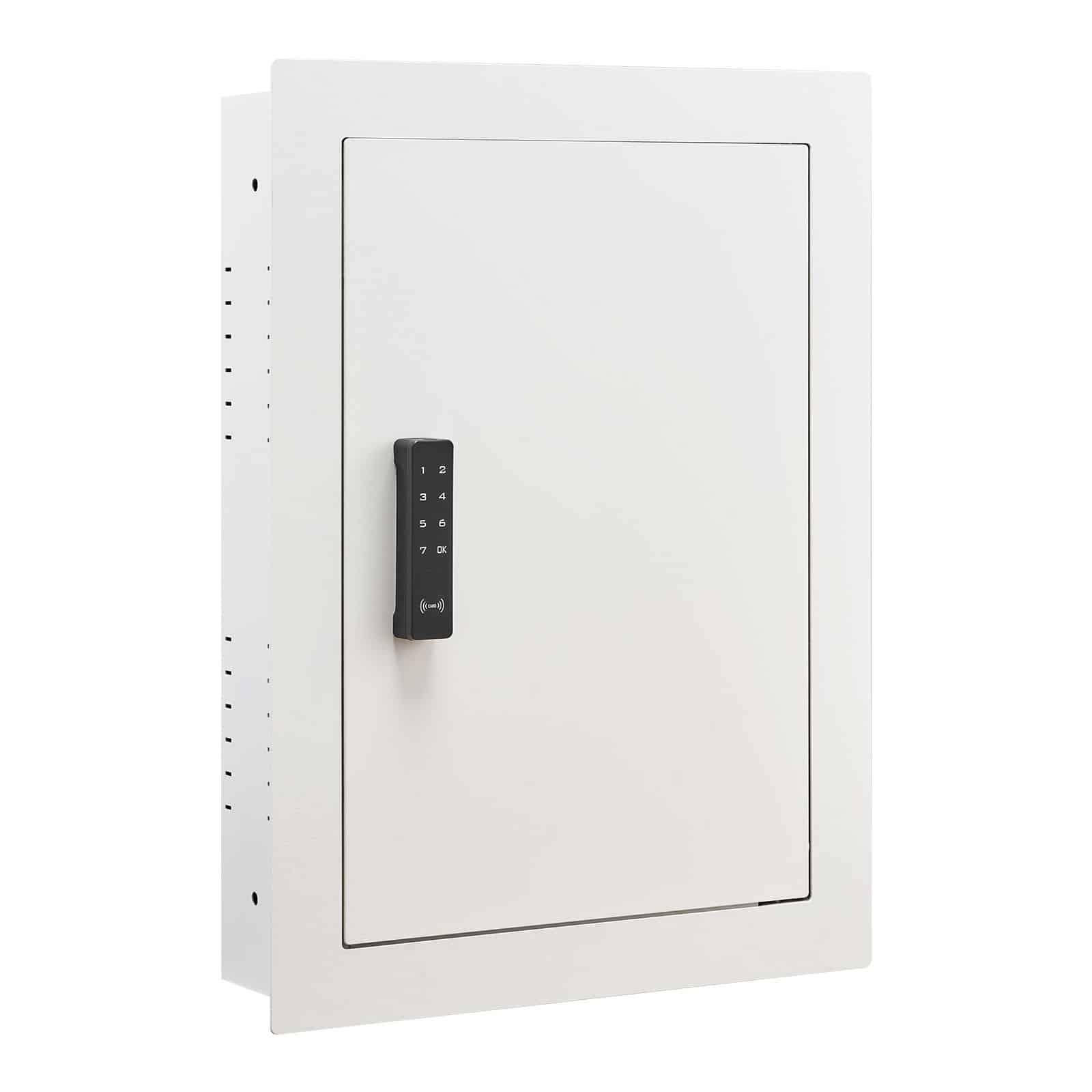 VEVOR Wall Safe 0.08 m², Hidden 3-Tier Safe with Password, Key & Knob Lock, Steel In-Wall Box with Adjustable Shelves, White — Attēls 10
