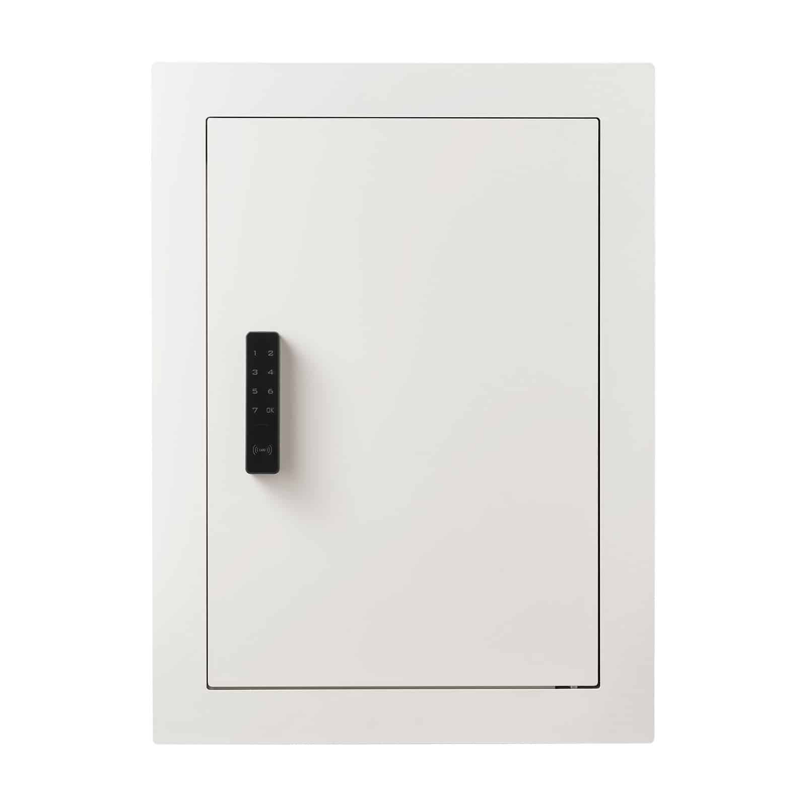 VEVOR Wall Safe 0.08 m², Hidden 3-Tier Safe with Password, Key & Knob Lock, Steel In-Wall Box with Adjustable Shelves, White — Attēls 12