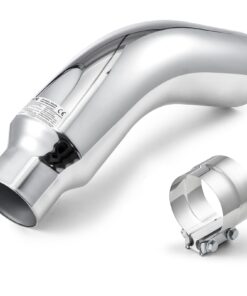 VEVOR Хромированный Коленчатый Насадка на Выхлоп 101.6мм Вход 152.4мм Выход 584мм Длина с Хомутом для Грузовика/Седана/SUV/Спорткара