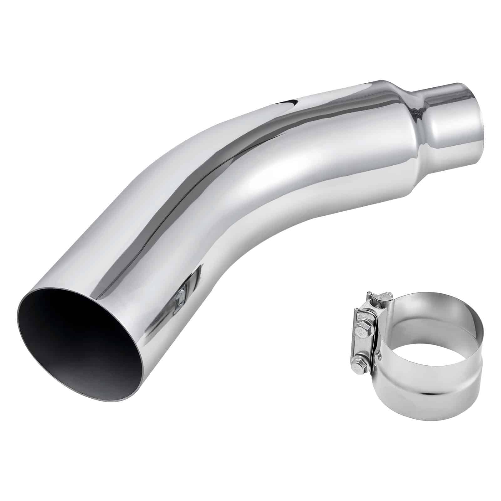 VEVOR Chrome Elbow Exhaust Tip 101.6mm Inlet 152.4mm Outlet 584mm Length with Clamp for Truck/Sedan/SUV/Sports Car - Зображення 11