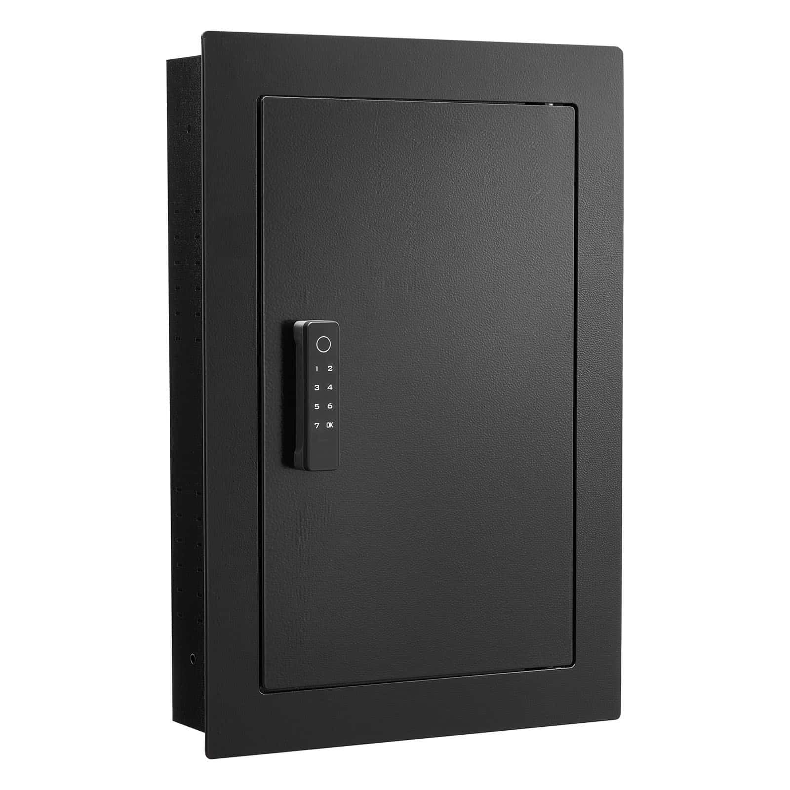 VEVOR 3-Tier Wall Safe with Fingerprint, Password & Key Access, Steel In-Wall Safe with Adjustable Shelves, 98x350x527 mm — Attēls 10