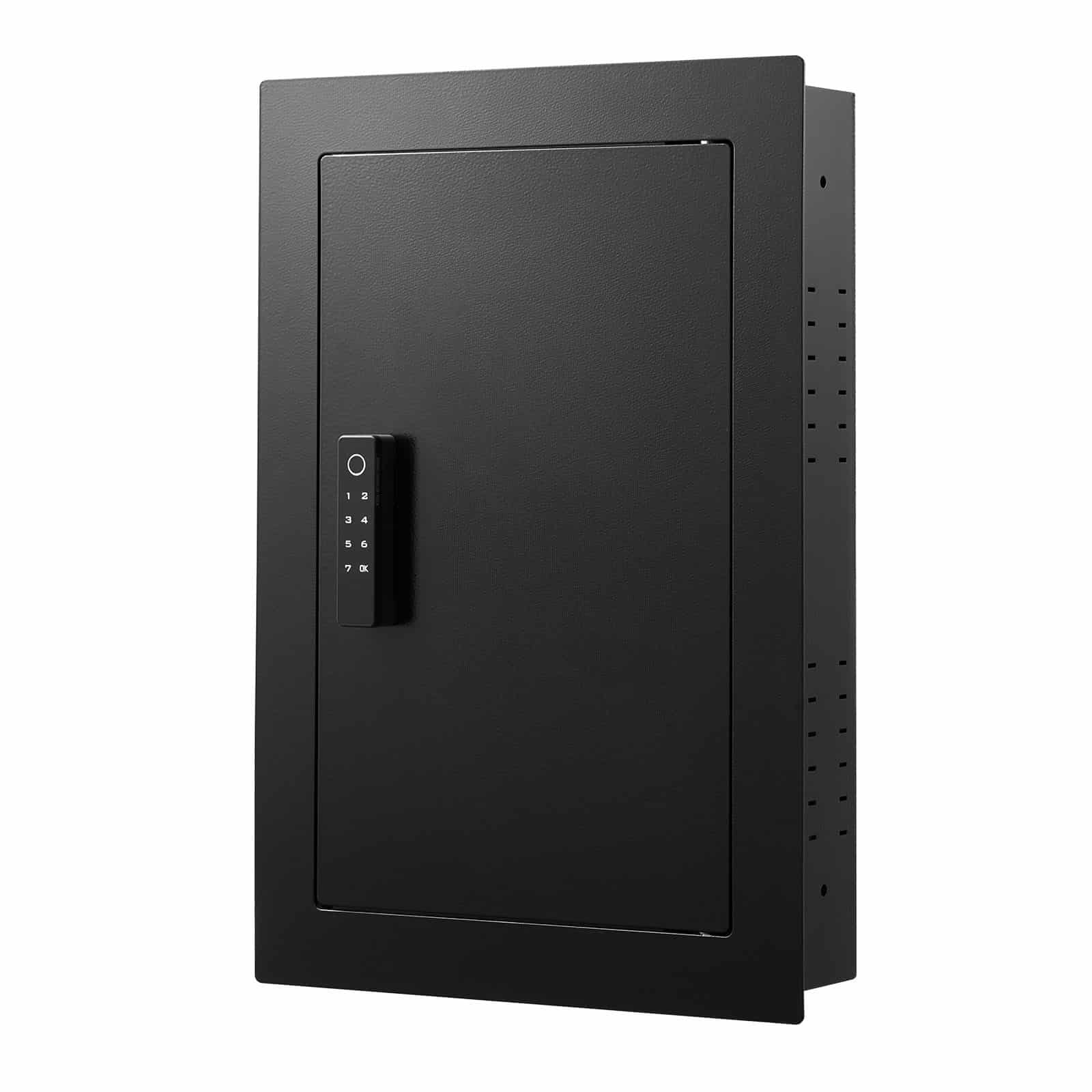 VEVOR 3-Tier Wall Safe with Fingerprint, Password & Key Access, Steel In-Wall Safe with Adjustable Shelves, 98x350x527 mm — Attēls 11