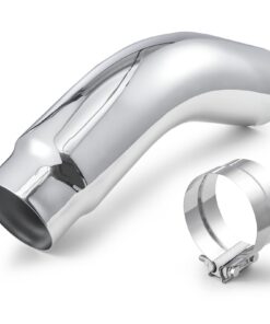 VEVOR Хромированный Насадка-Колено на Глушитель 127мм Вход 152.4мм Выход 584мм Длина с Хомутом для Грузовика, SUV, Седана, Спорткара