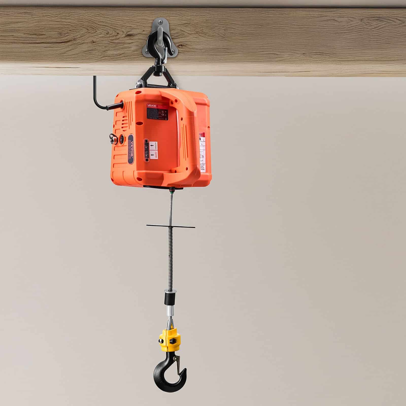 VEVOR 3-in-1 Electric Hoist Winch, 700 kg Capacity, 1500W, 7.6 m Lift, Wired & Wireless Remote, for Garage, Warehouse, Factory — attēls 8
