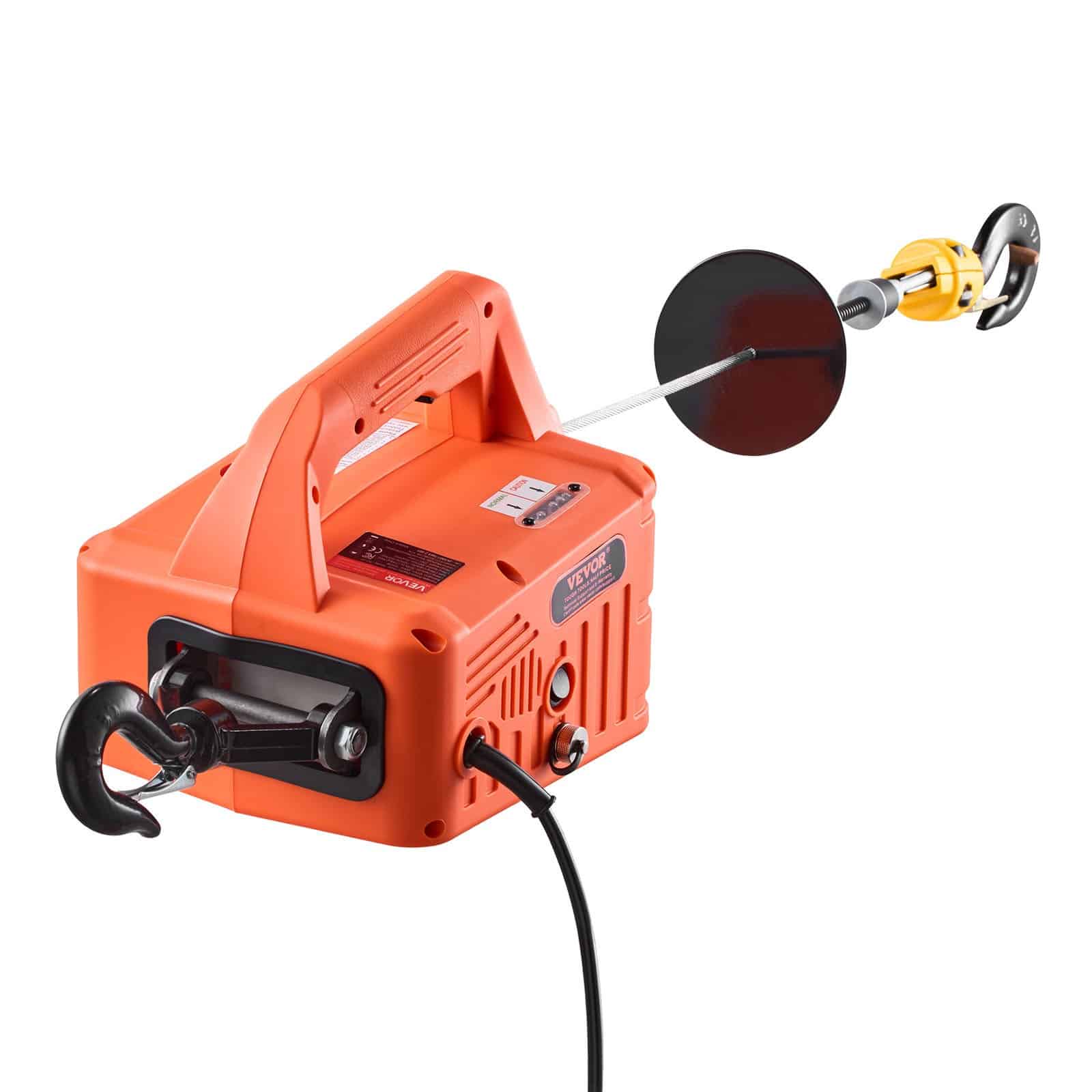 VEVOR 3-in-1 Electric Hoist Winch, 700 kg Capacity, 1500W, 7.6 m Lift, Wired & Wireless Remote, for Garage, Warehouse, Factory — attēls 12