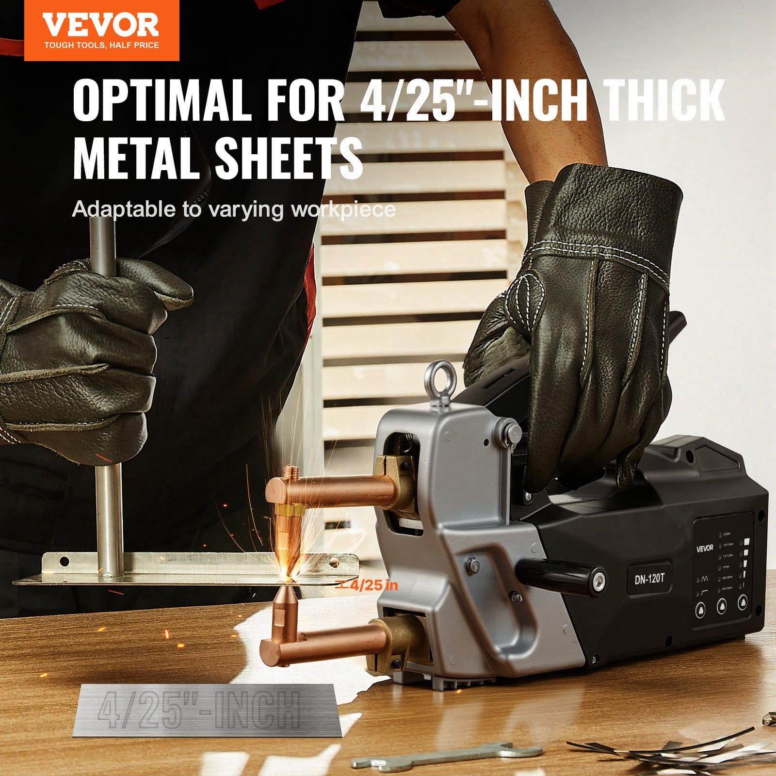 VEVOR Portable Spot Welder 4200A, 8.1KVA, Handheld Welding Gun for Steel Sheets up to 4mm Total Thickness - Зображення 2