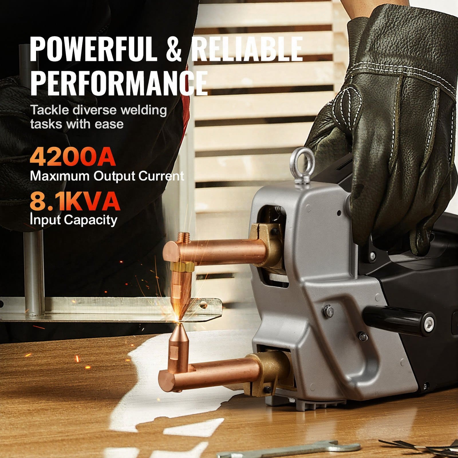 VEVOR Portable Spot Welder 4200A, 8.1KVA, Handheld Welding Gun for Steel Sheets up to 4mm Total Thickness - Зображення 3