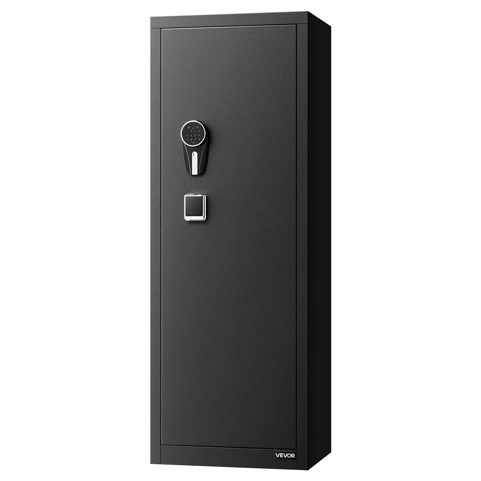 VEVOR 8–10 Rifle Gun Safe, Steel Long Gun Cabinet with Fingerprint & Digital Lock, 3 Pistol Pouches, LED, Alarm & Adjustable Racks — Attēls 11