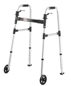 VEVOR salokāms staigāšanas palīglīdzeklis ar riteņiem, augstums regulējams 775–955 mm, alumīnija rāmis, līdz 159 kg